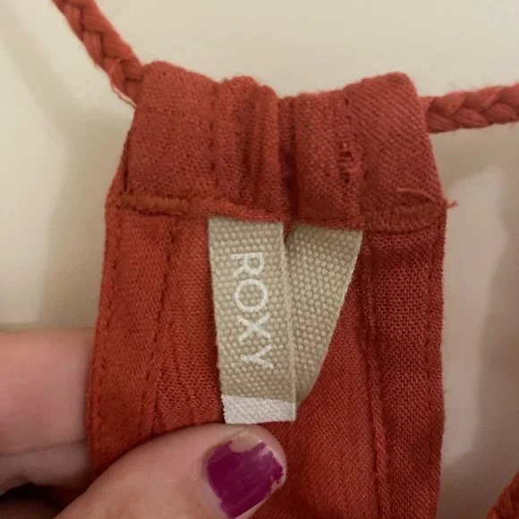 ROXY Small brick orange viscose halter tank - Picture 4 of 5